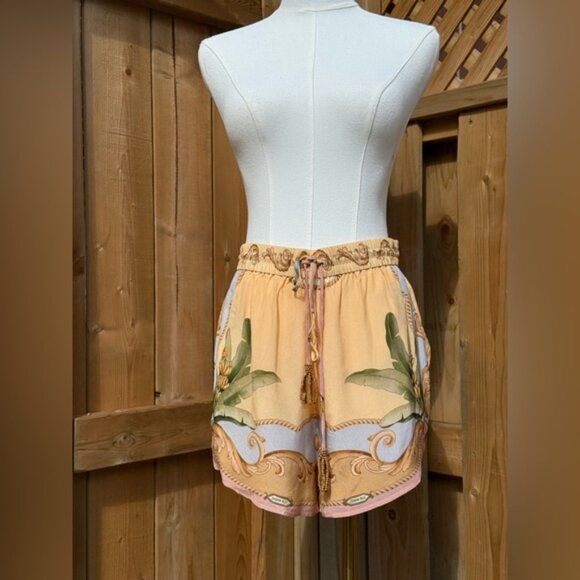 🆕 FARM Rio 🧿 NWOT Multicolor Banana Royalty Kaleidoscope Shorts, Sz M - Picture 11 of 15